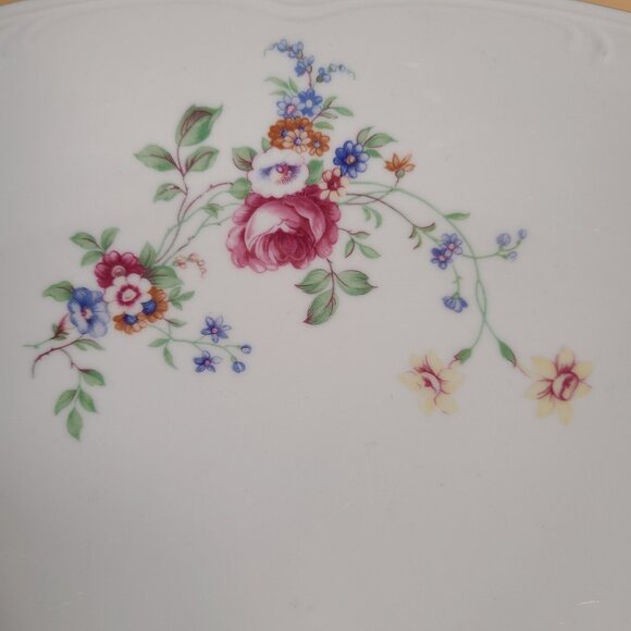 Wawel Embossed Multicolor Florals 13" Oval Serving Platter WAV6 Pattern - Picture 3 of 5